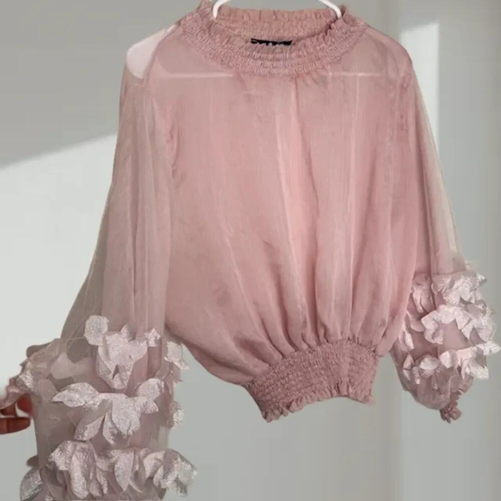 The Moon Sheer Smocked Blouse (Women’s Medium)